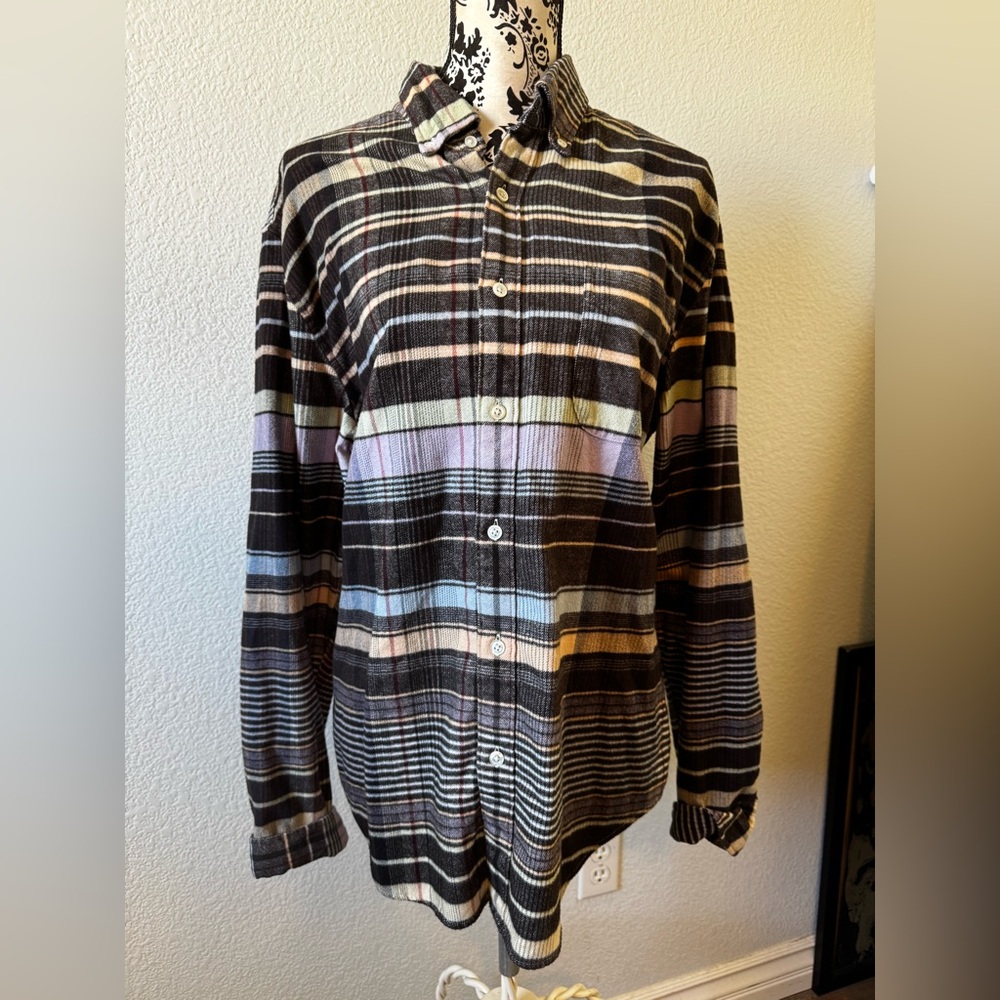 J. Crew Multicolor Striped Casual Button-Down Shirt - Brown Base
